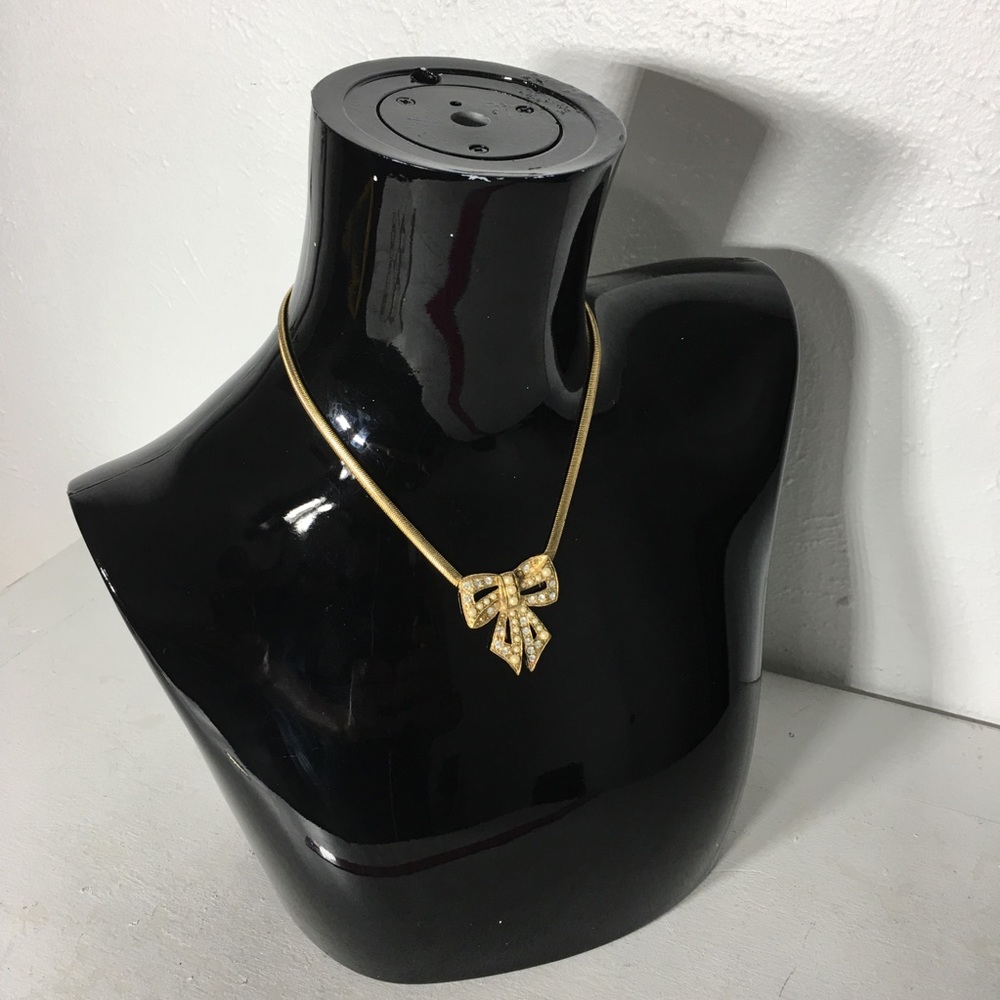 Vintage Richelieu GT Bow Rhinestone Necklace